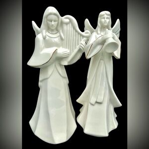 MIKASA Christmas Holy Night Nativity Angel Figurines 10” Fine Porcelain